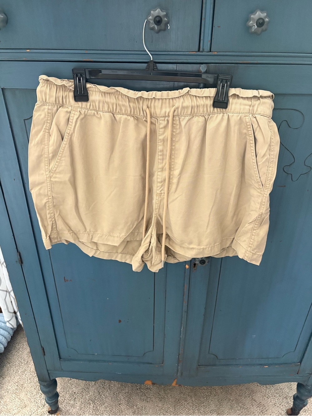 LOFT Beige Drawstring Athletic Shorts
